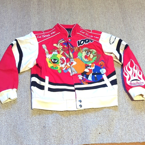 Vintage lot 29 Looney tunes embroidered racing jacket women's medium